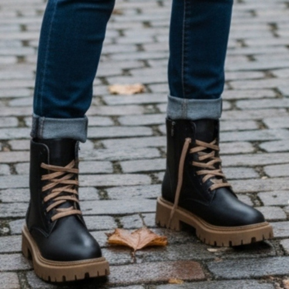 Platform British Style‎ Punk Combat Steampunk Boots with Lace-up Lightweight 9